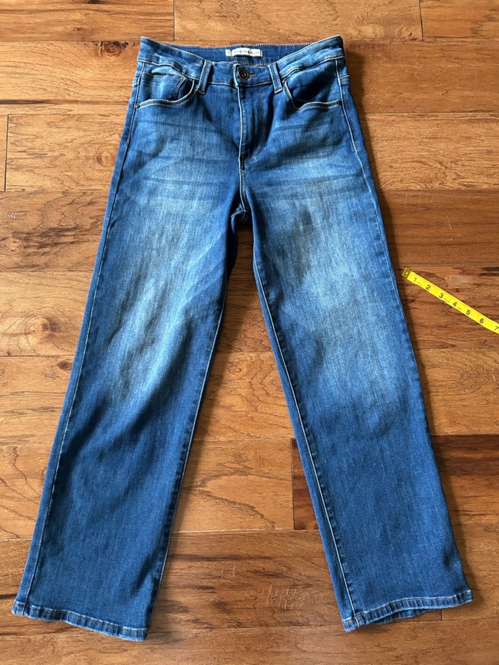 Whetherly Blue Cropped Straight-Leg Jeans